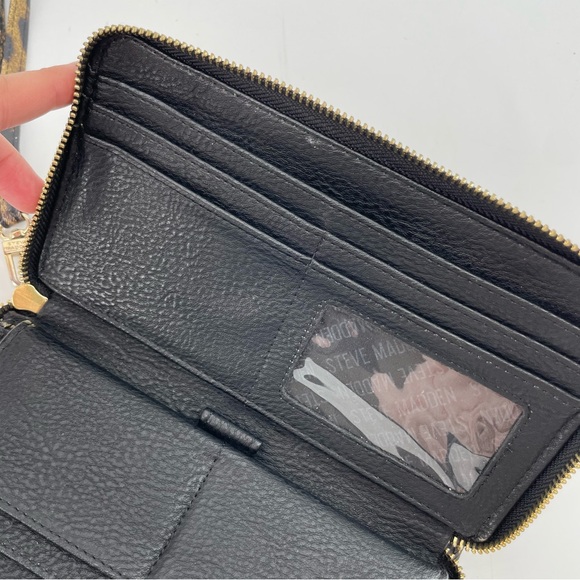 Steve Madden Wristlet Wallet Brown Leopard Animal Print Faux Leather - Picture 8 of 8